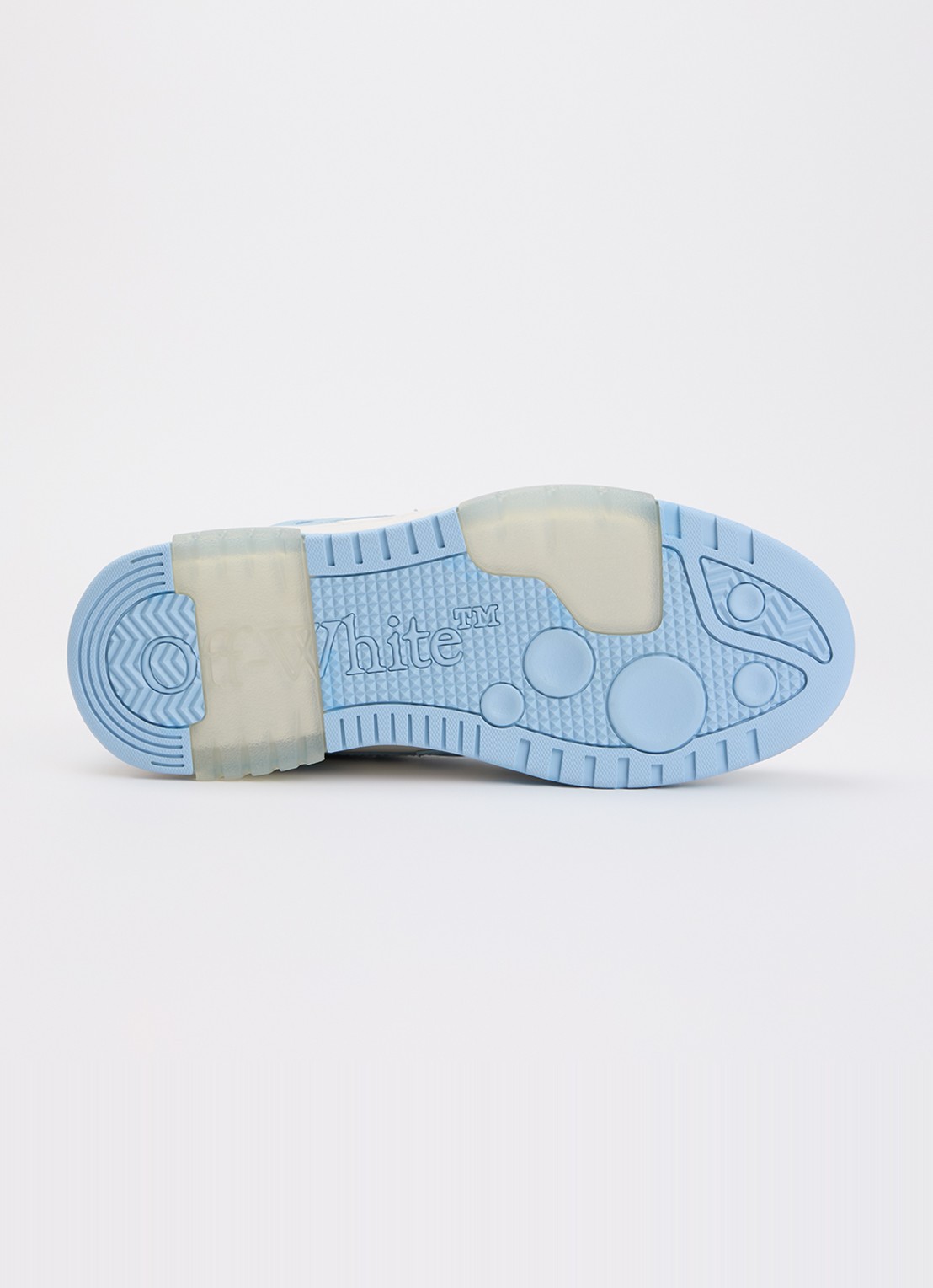 Off-White Out Of Office sneaker van kalfsleer - detail 6 lichtblauw