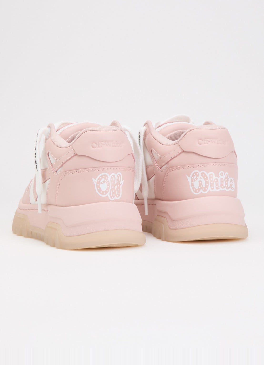 Off-White Out Of Office sneaker van kalfsleer - achterkant 6 zalmroze