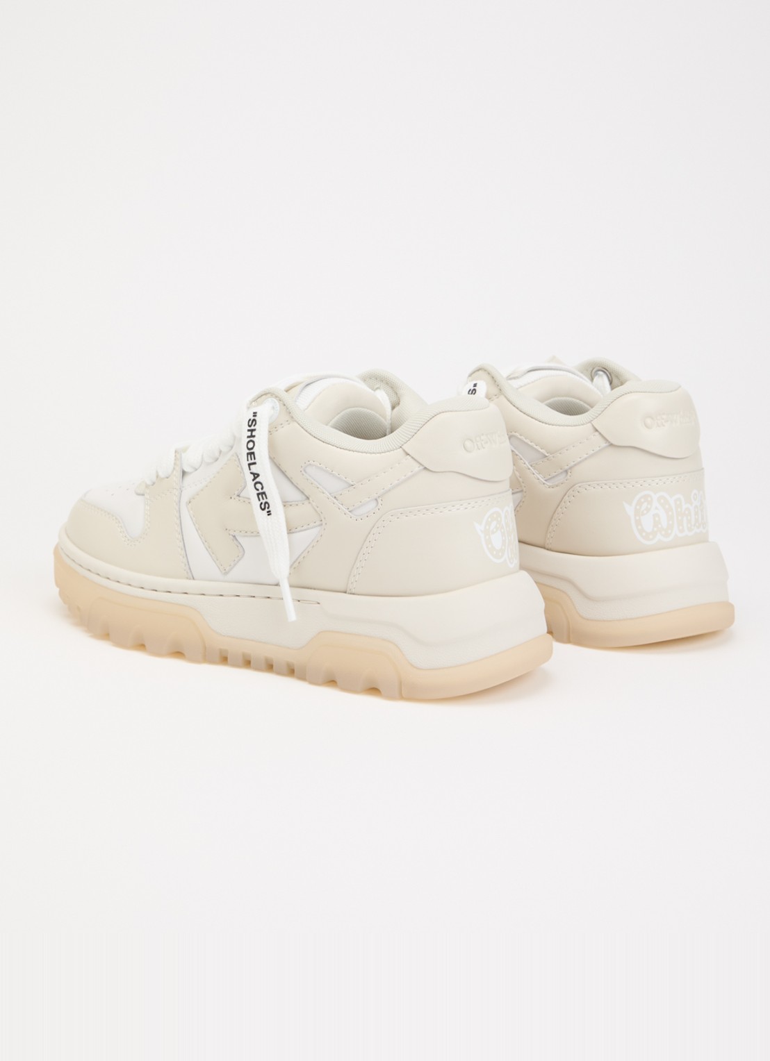 Off-White Out Of Office sneaker van kalfsleer - achterkant 5 beige