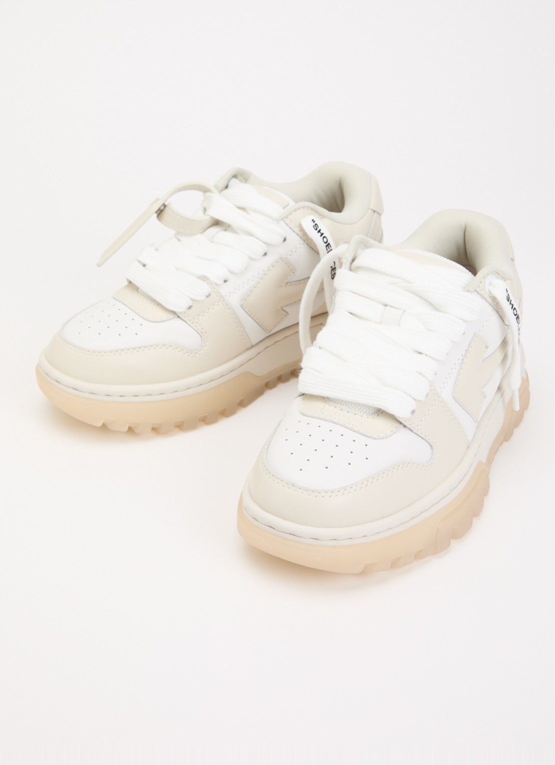 Off-White Out Of Office sneaker van kalfsleer - detail beige
