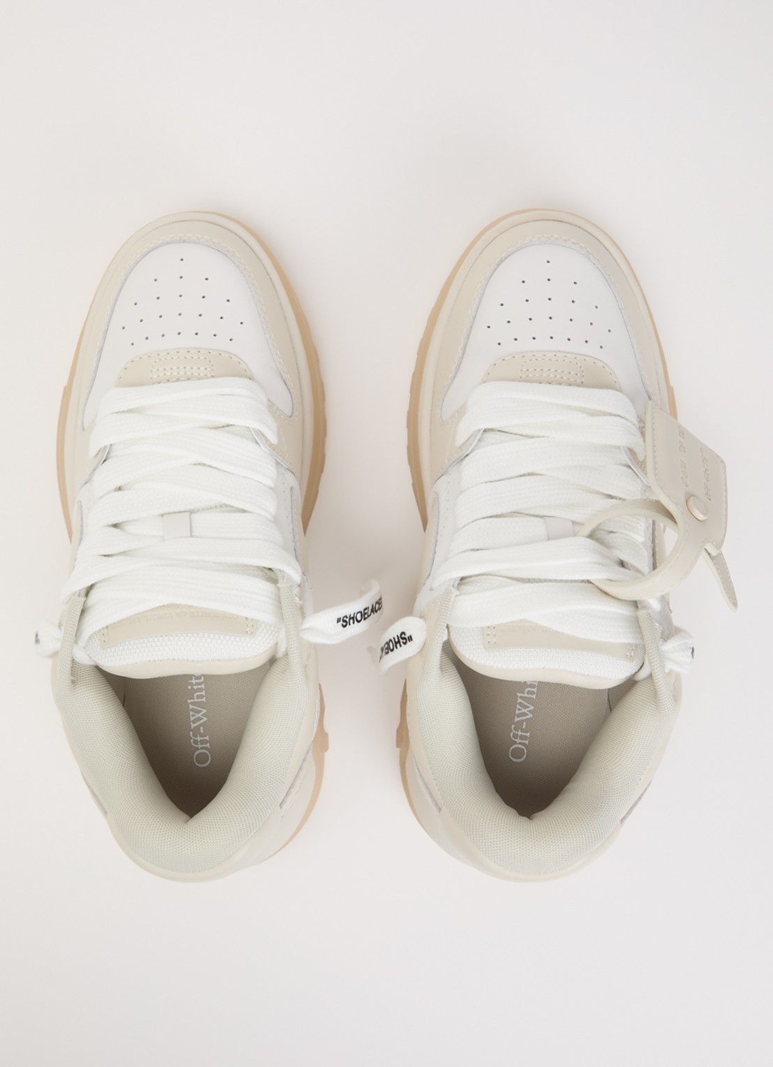 Off-White Out Of Office sneaker van kalfsleer - detail 2 beige