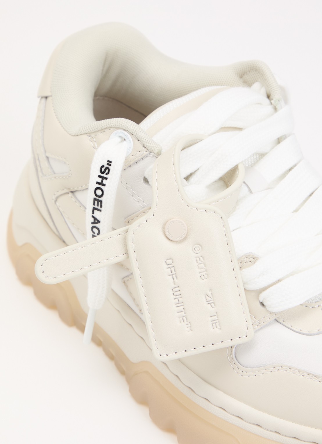 Off-White Out Of Office sneaker van kalfsleer - detail 4 beige
