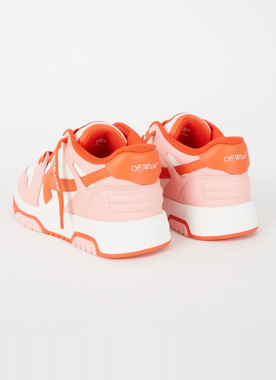 Off-White Out Of Office sneaker van kalfsleer - achterkant 2 roze