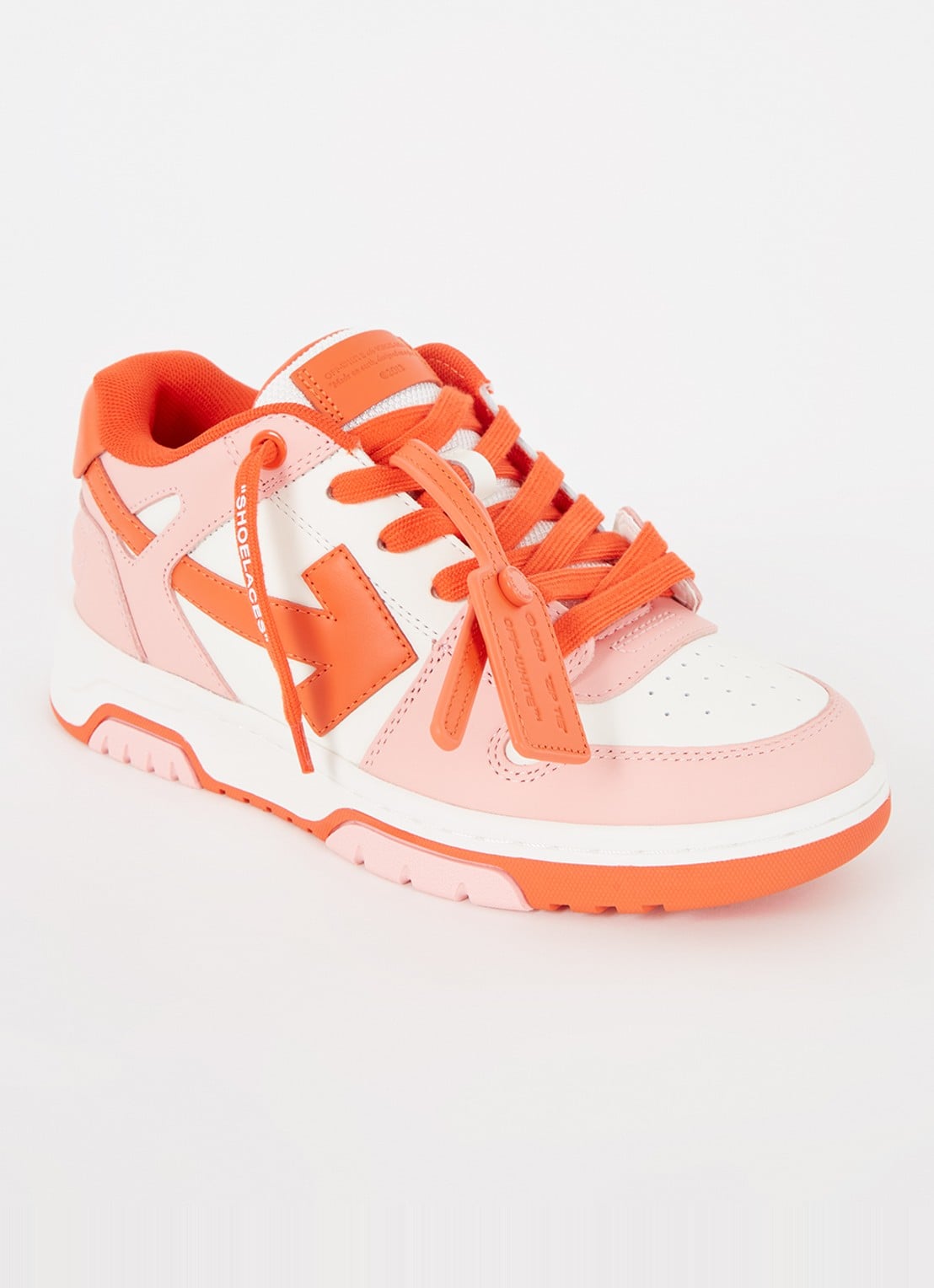 Off-White Out Of Office sneaker van kalfsleer - voorkant 3 roze