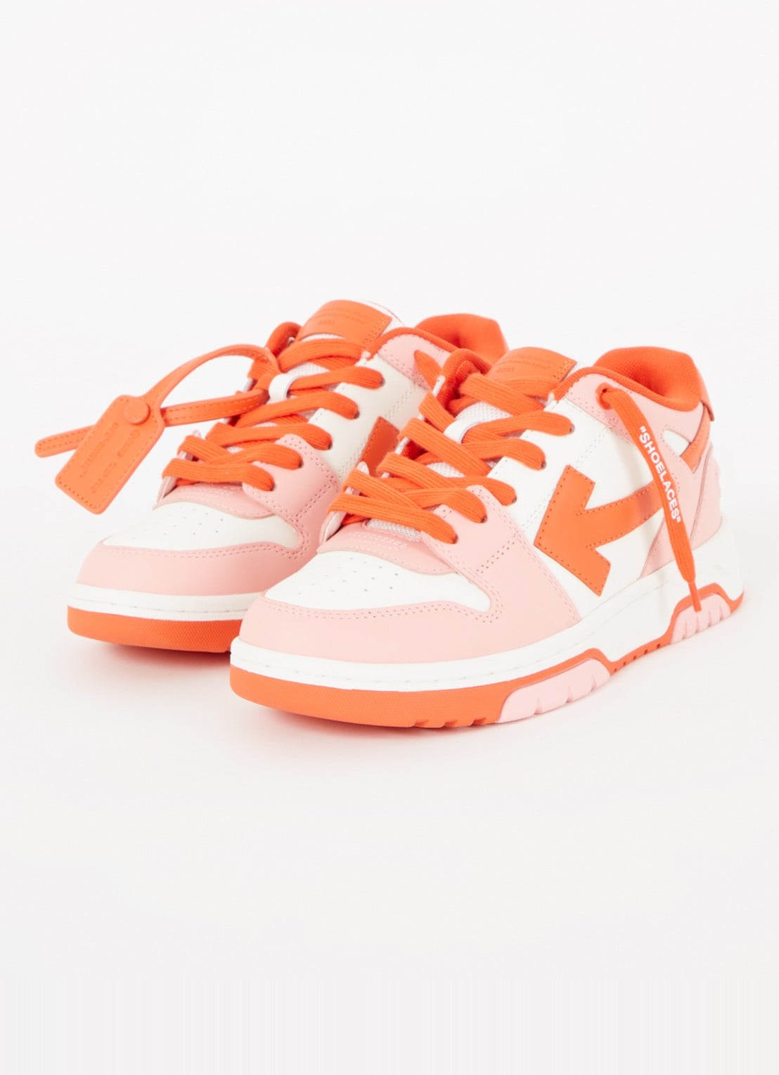 Off-White Out Of Office sneaker van kalfsleer - voorkant 4 roze