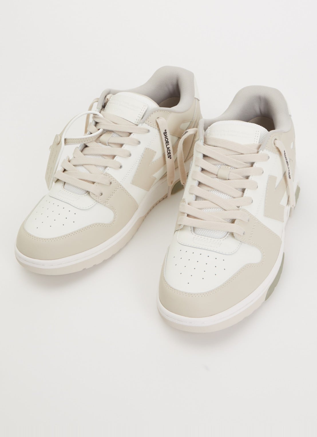 Off-White Out Of Office sneaker van kalfsleer - detail 2 beige