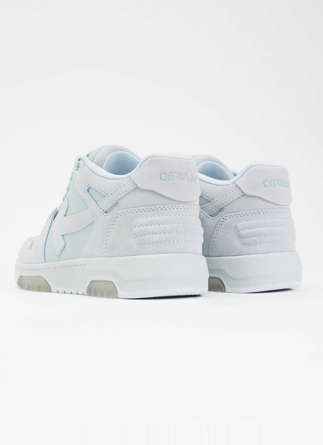 Off-White Out Of Office sneaker van suède - achterkant grijs