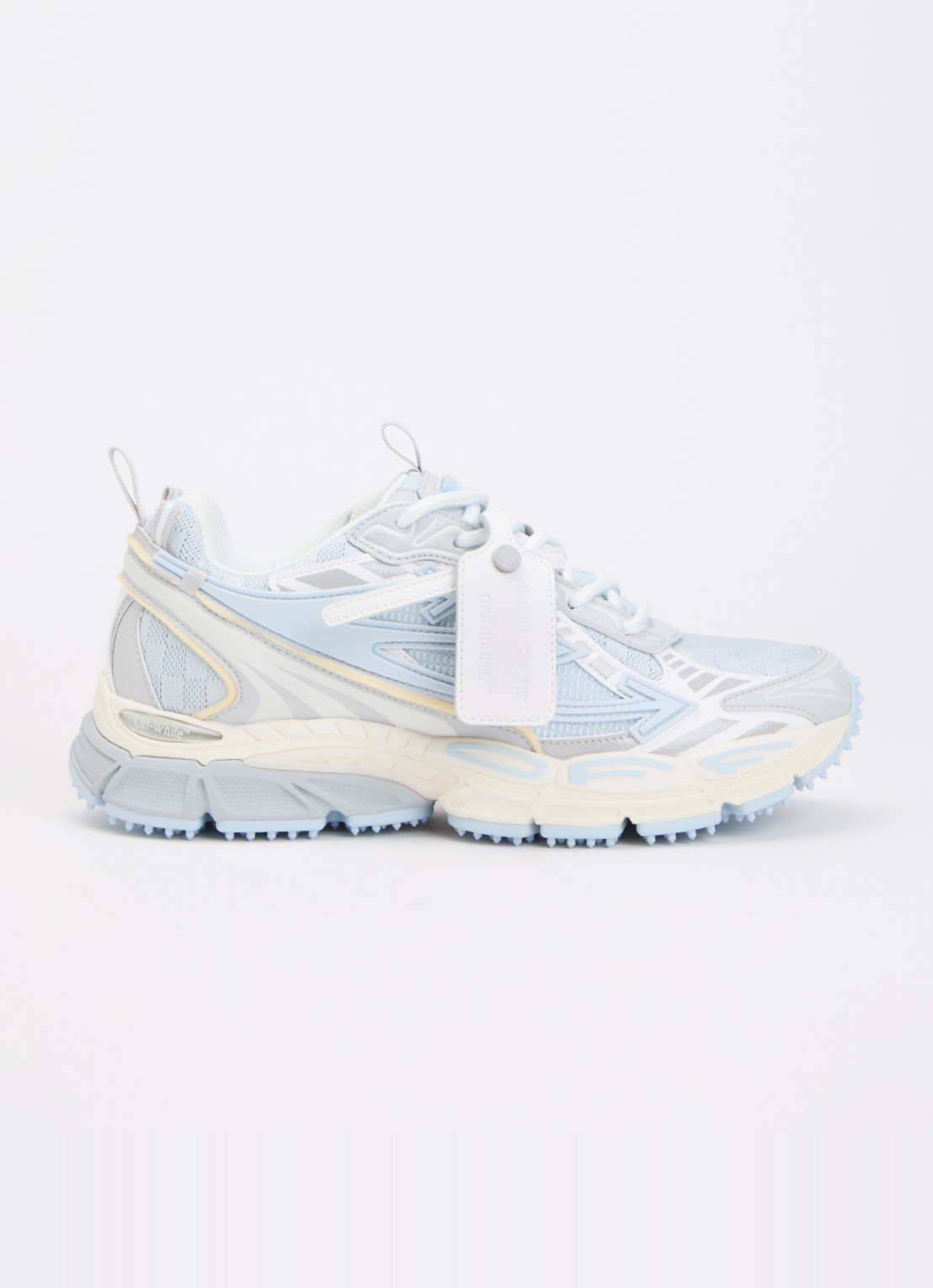 Off-White Ow Be Right Back 2 sneaker met mesh details - voorkant lichtblauw