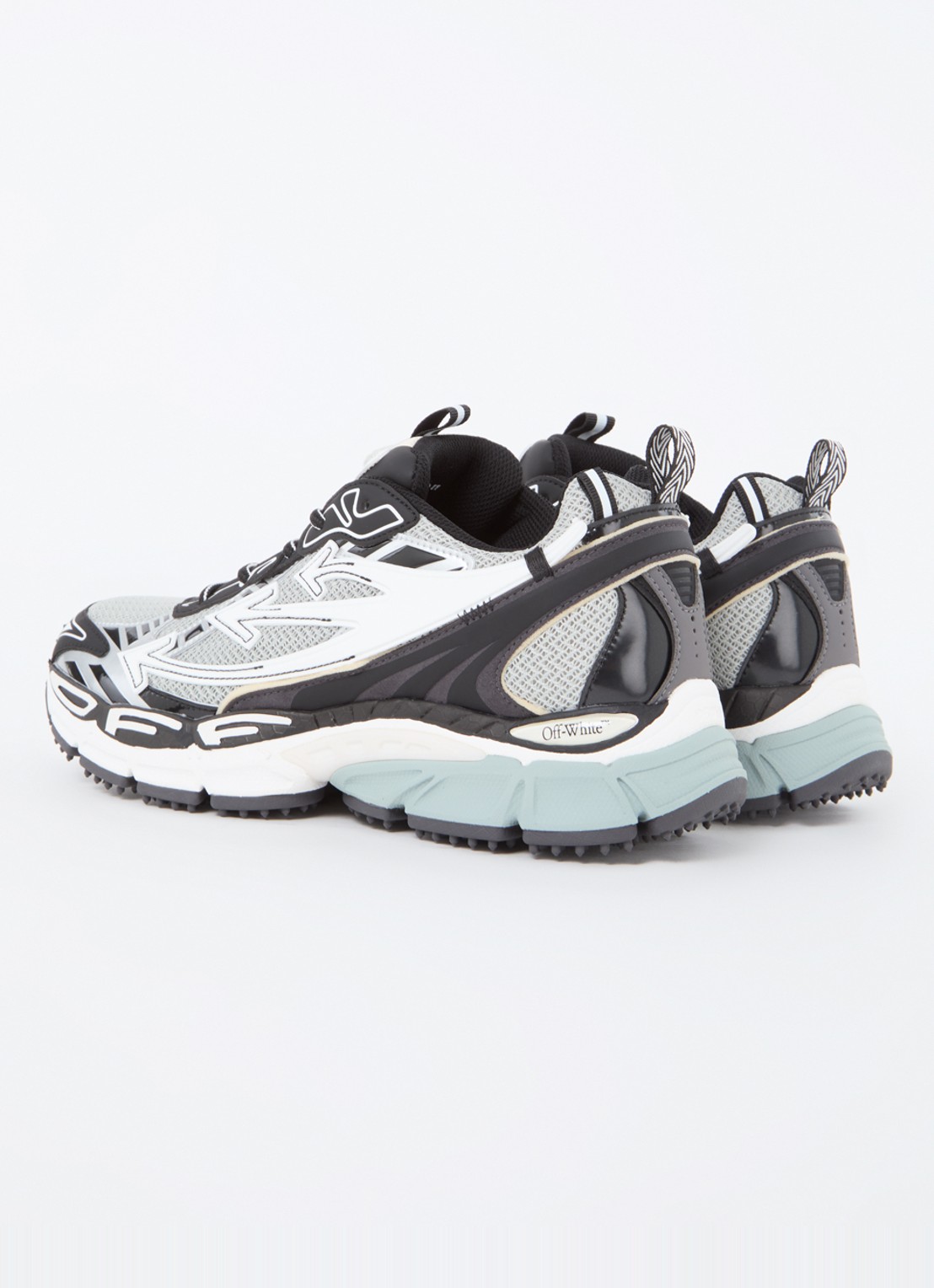 Off-White Ow Be Right Back sneaker met mesh details - achterkant 3 zwart