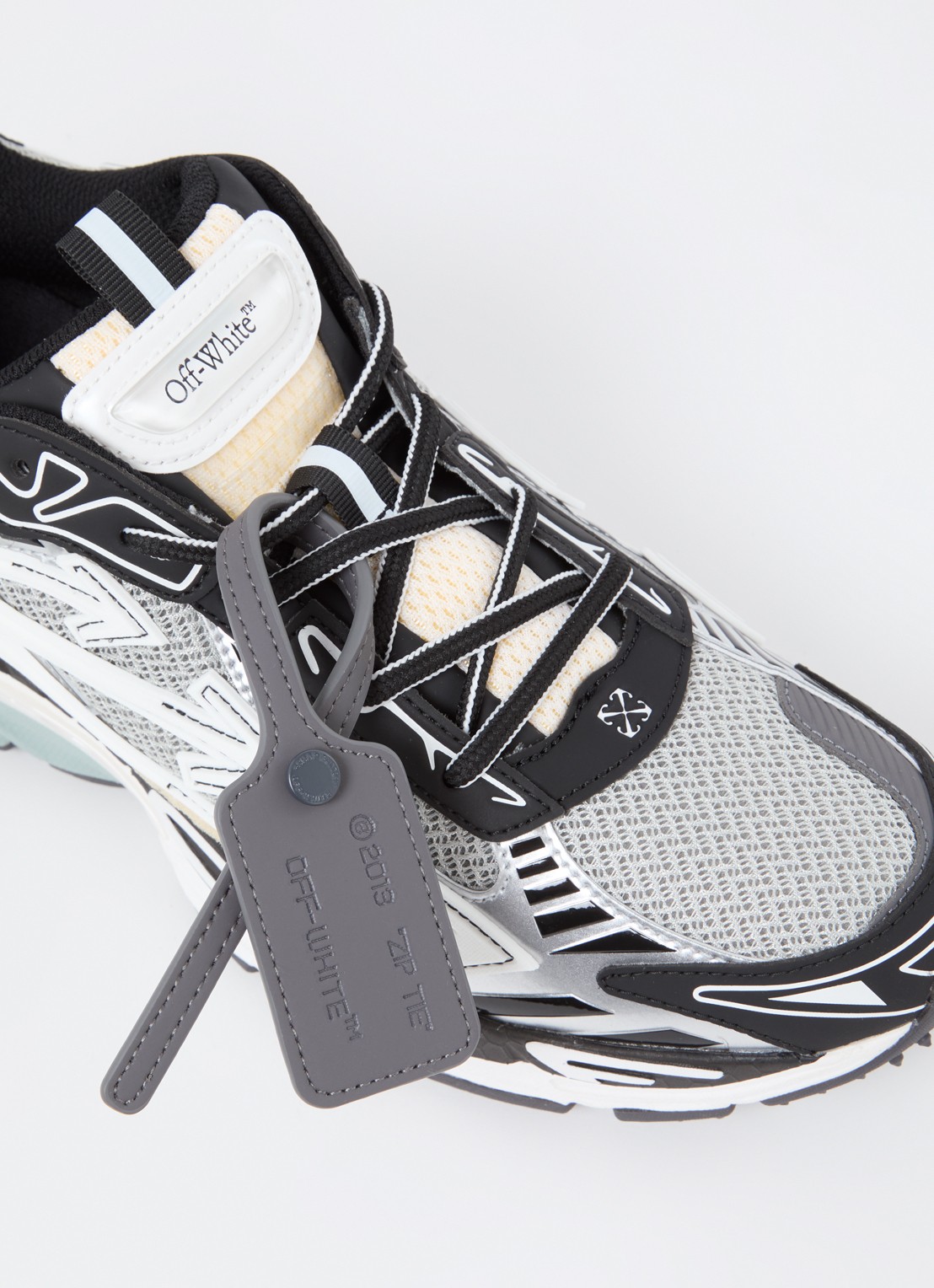 Off-White Ow Be Right Back sneaker met mesh details - detail 7 zwart