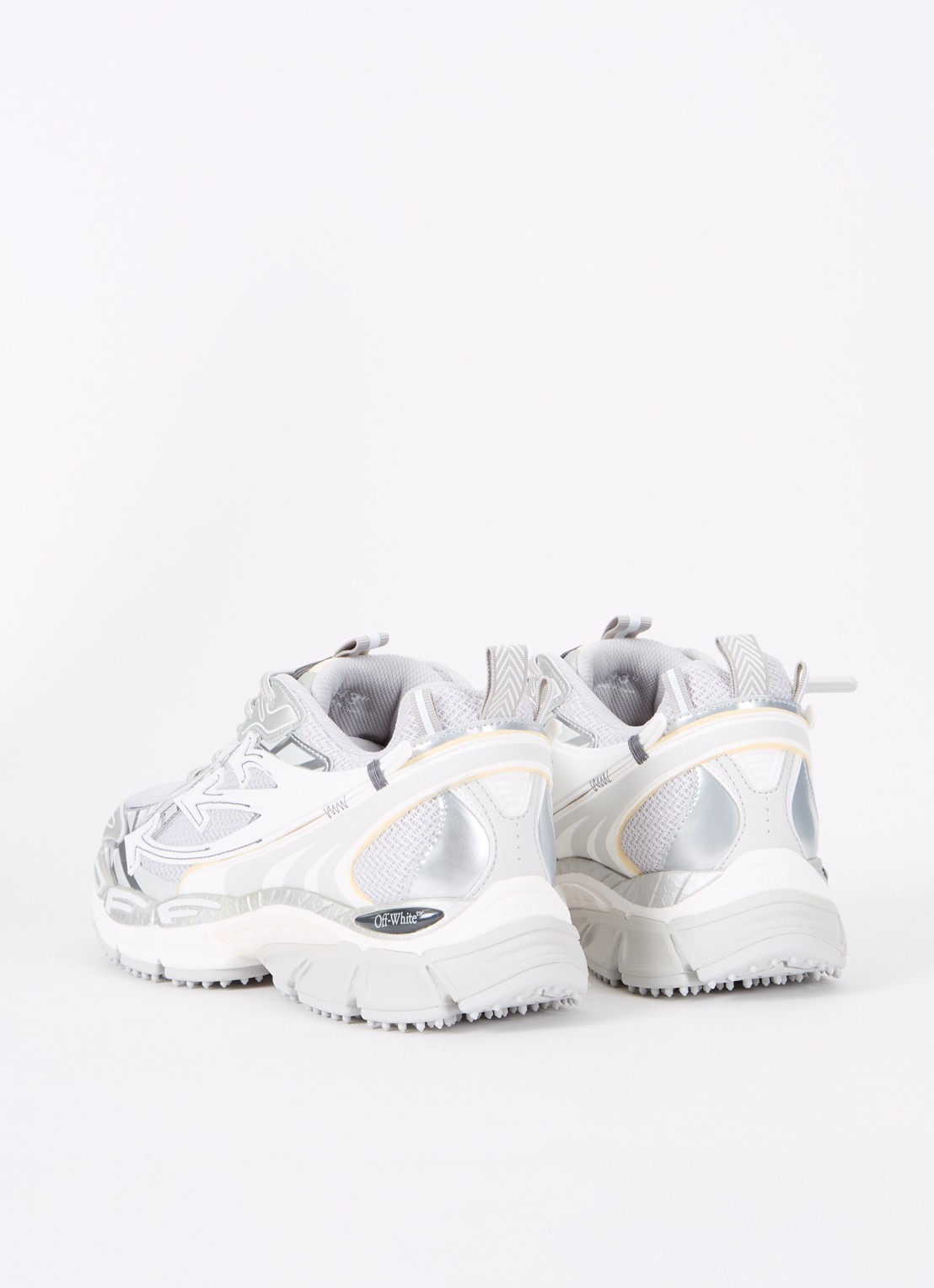 Off-White Ow Be Right Back sneaker met mesh details - achterkant grijs