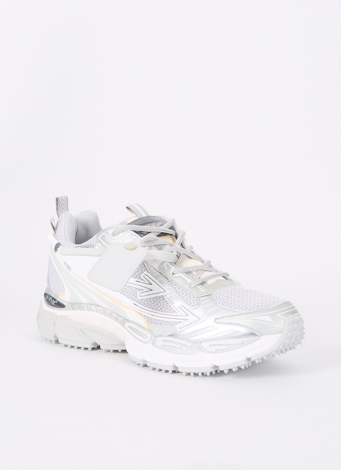 Off-White Ow Be Right Back sneaker met mesh details - voorkant 6 grijs