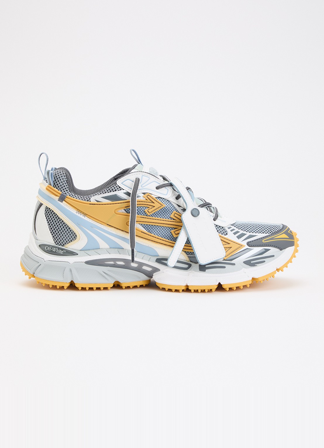 Off-White Ow Be Right Back sneaker met mesh details - voorkant 5 lichtoranje