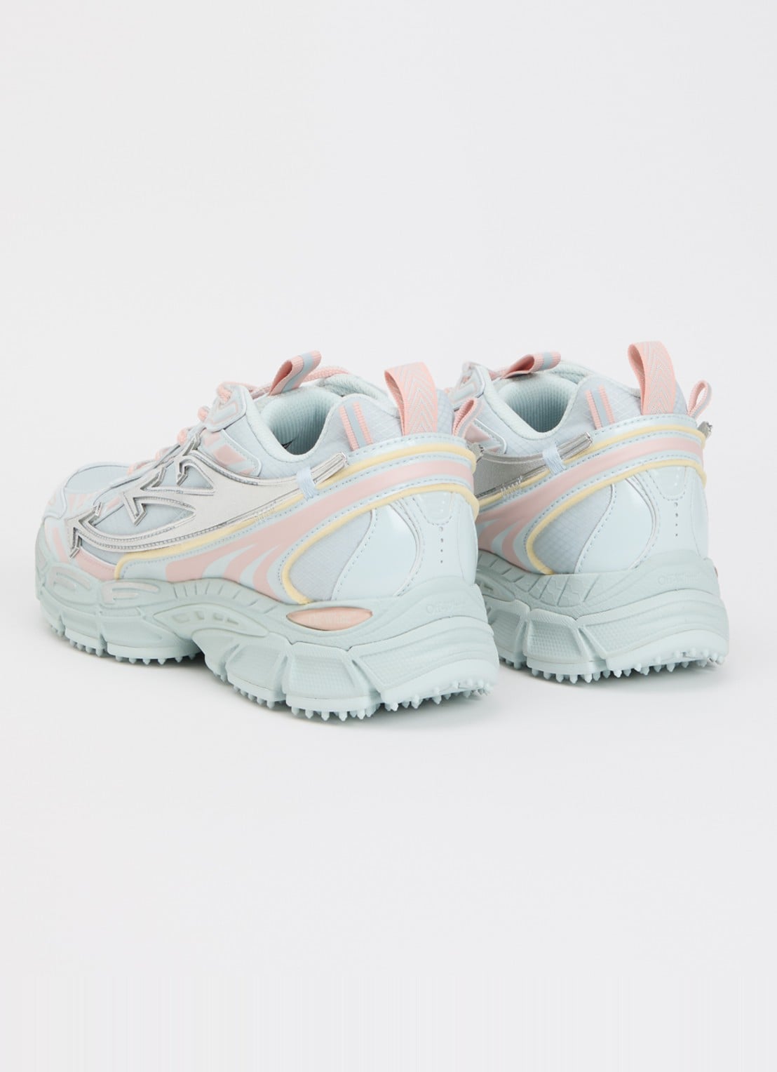 Off-White Ow Be Right Back sneaker met mesh en metallic details - achterkant 6 lichtblauw