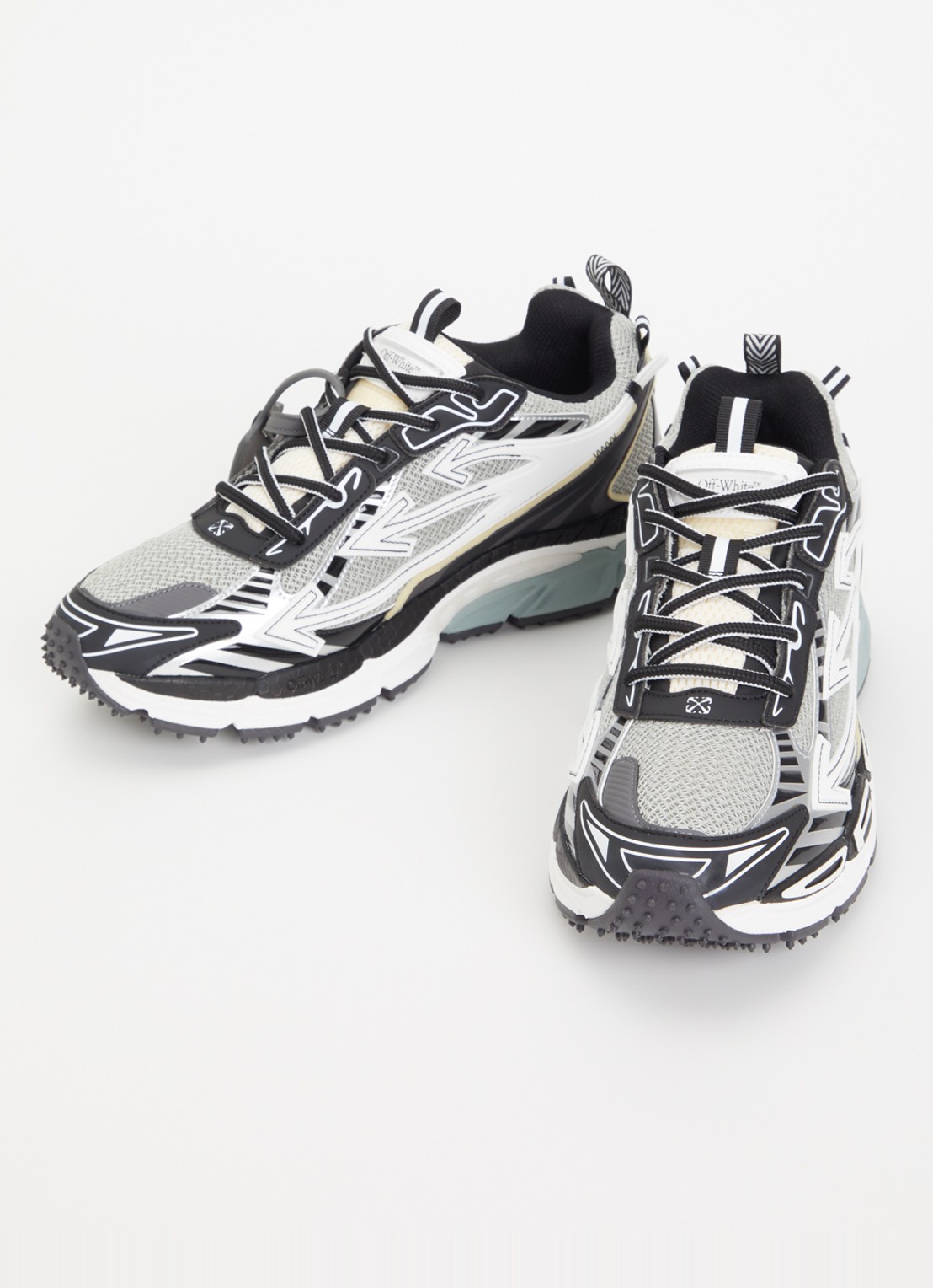 Off-White Ow Be right Back sneaker met mesh en metallic details - detail 2 blauwgrijs