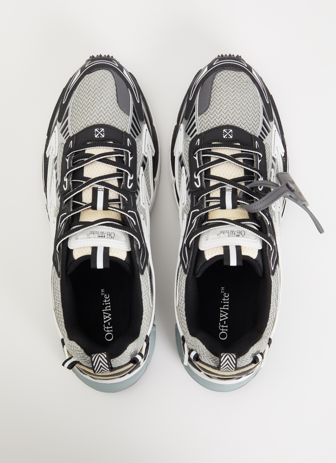 Off-White Ow Be right Back sneaker met mesh en metallic details - detail 3 blauwgrijs