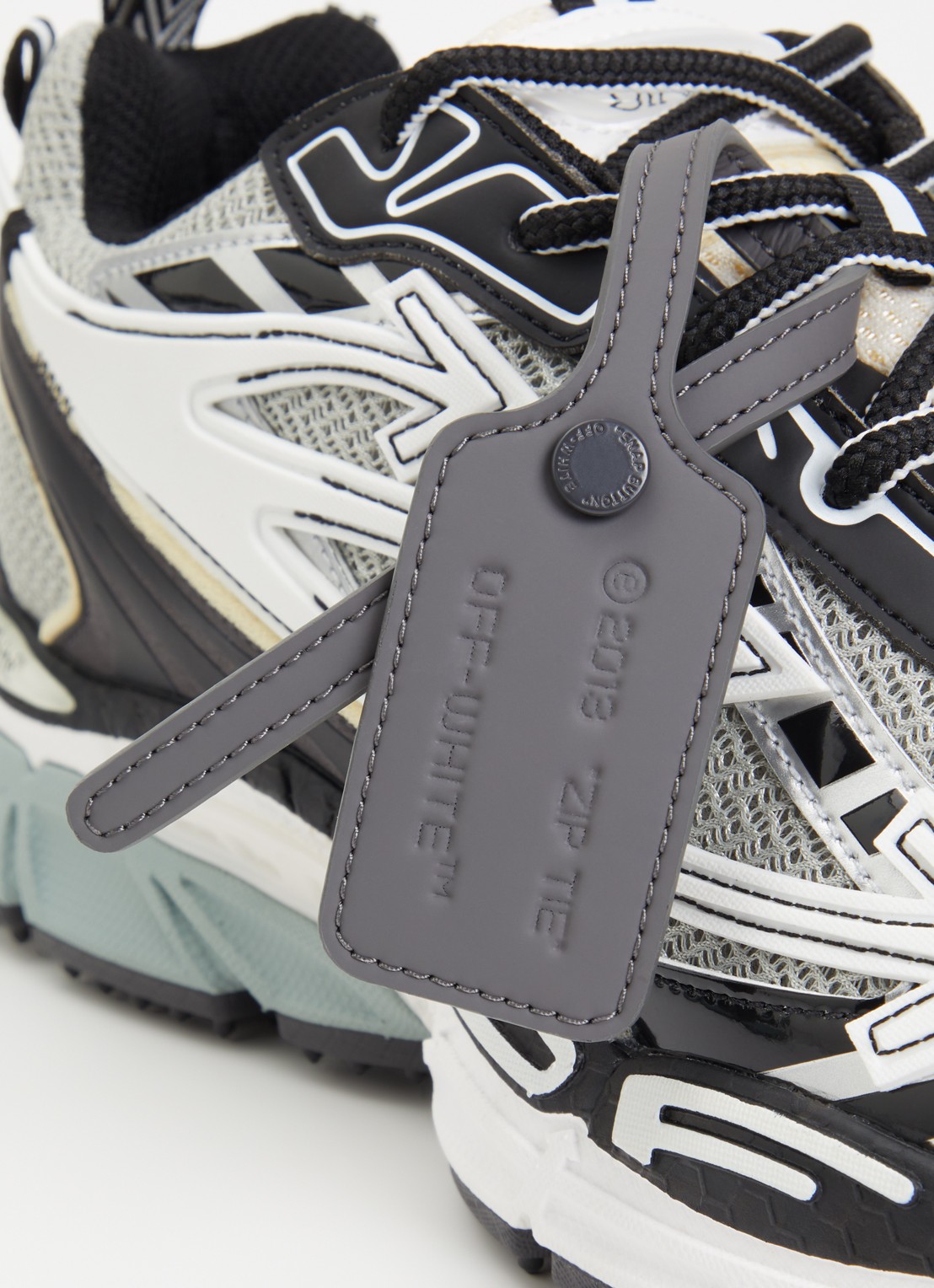 Off-White Ow Be right Back sneaker met mesh en metallic details - detail 5 blauwgrijs
