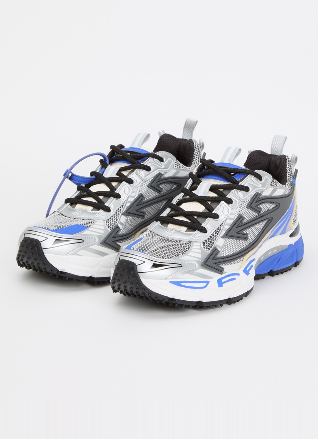 Off-White Ow Be Right Back sneaker van mesh en metallic details - detail 3 zilver