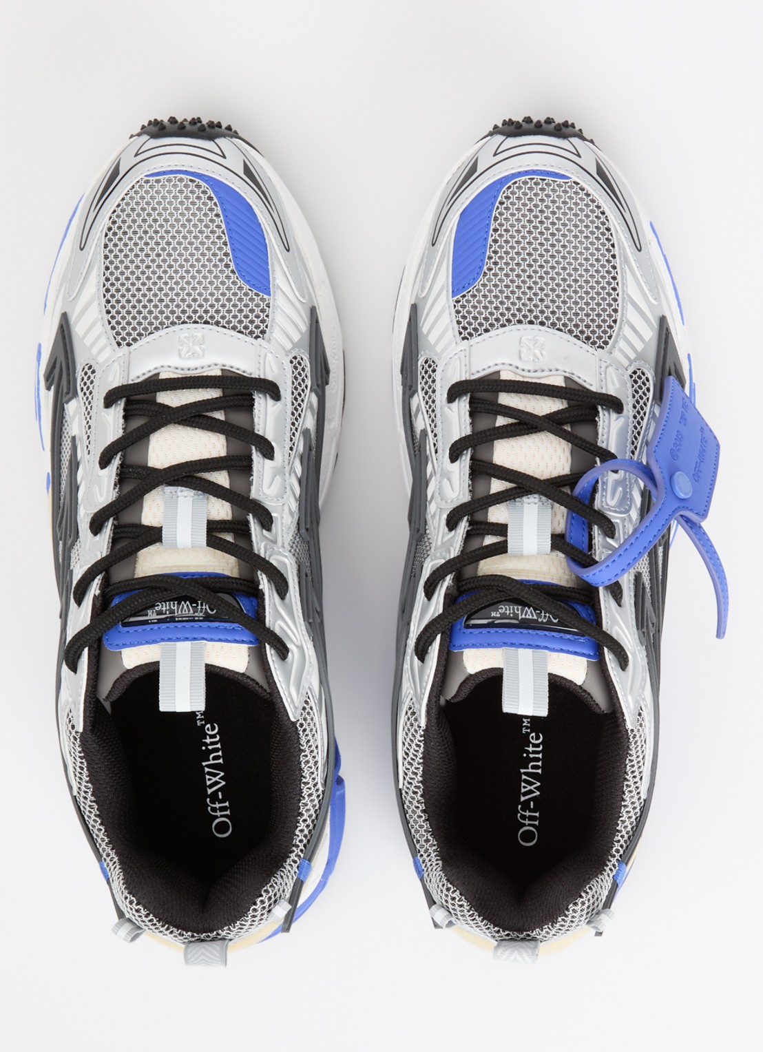 Off-White Ow Be Right Back sneaker van mesh en metallic details - detail 4 zilver
