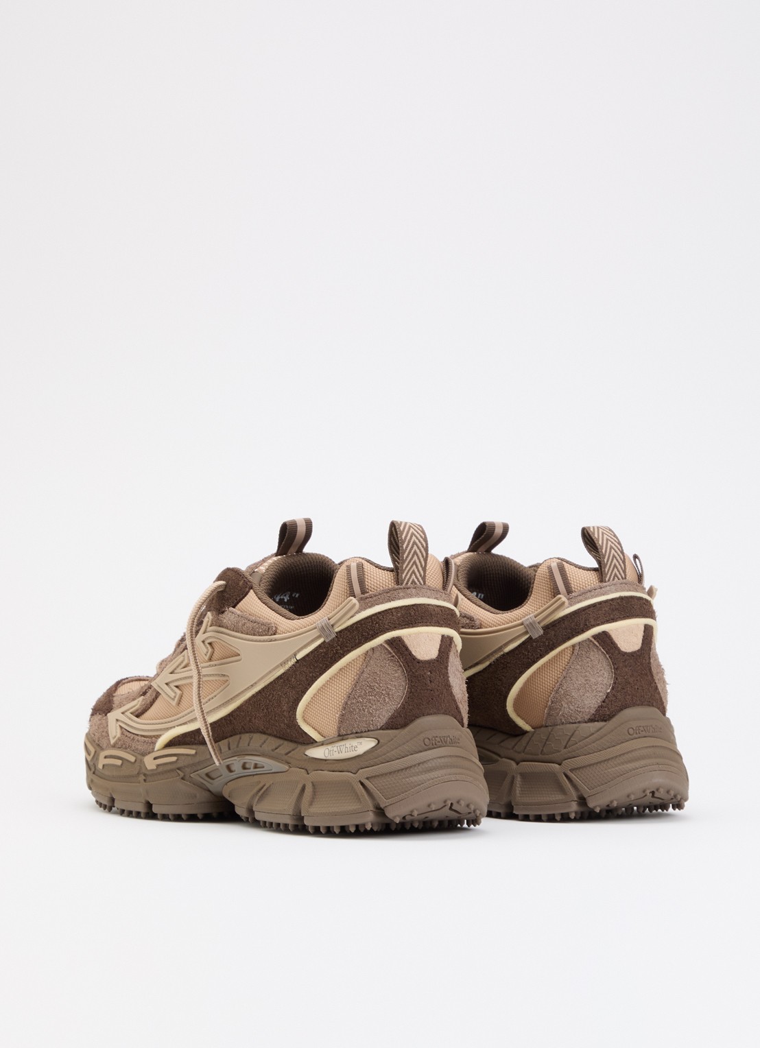 Off-White Ow Be Right Back sneaker van suède - achterkant bruin