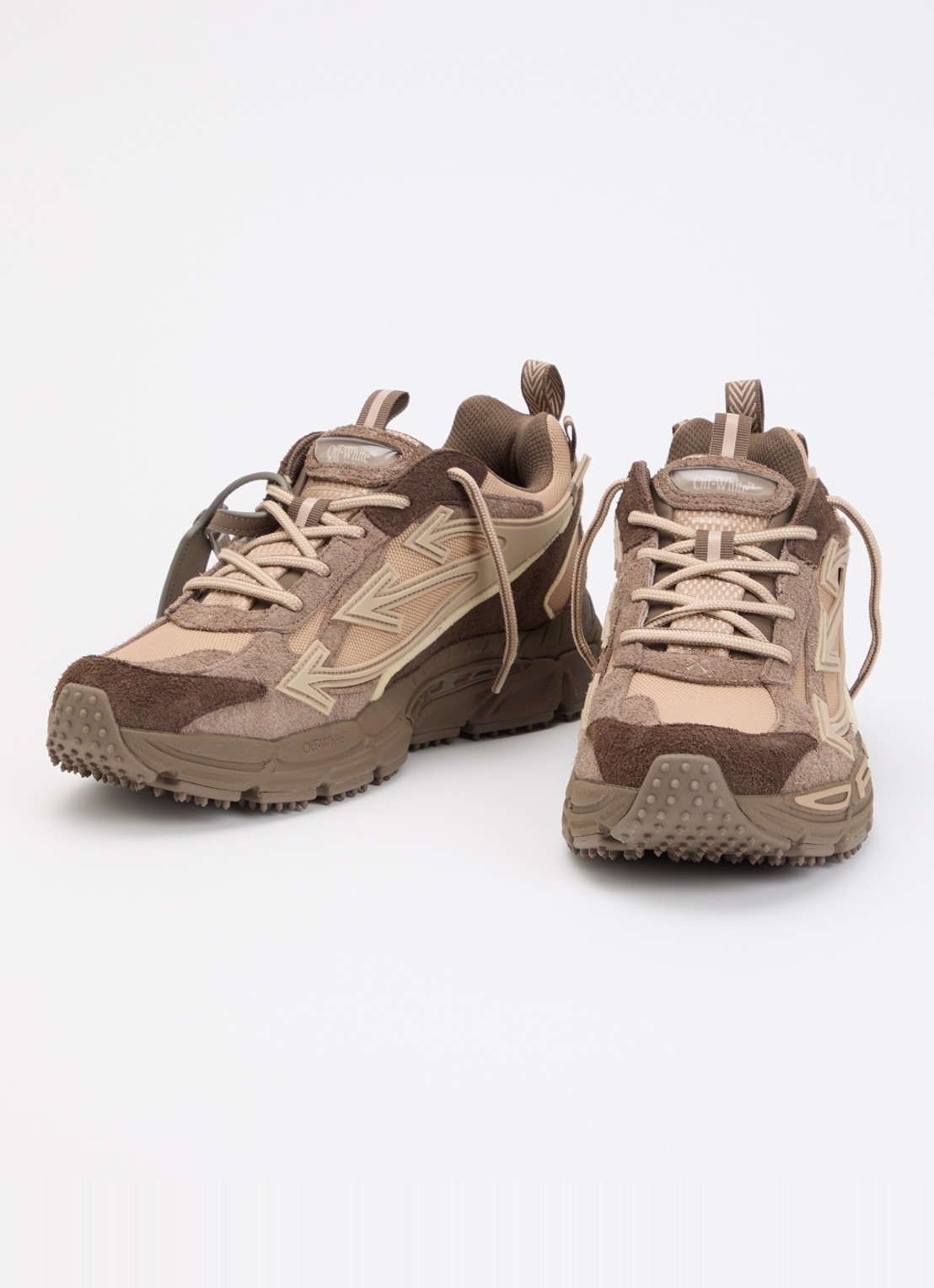 Off-White Ow Be Right Back sneaker van suède - detail 3 bruin