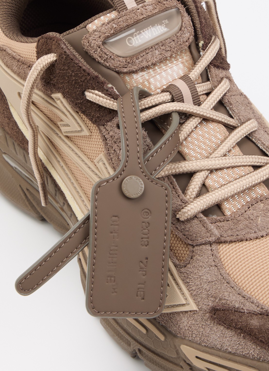 Off-White Ow Be Right Back sneaker van suède - detail 6 bruin