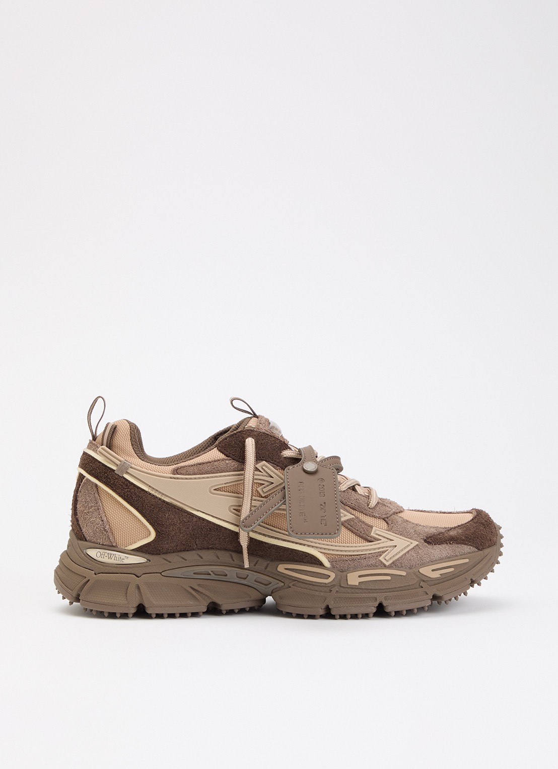 Off-White Ow Be Right Back sneaker van suède - voorkant 2 bruin