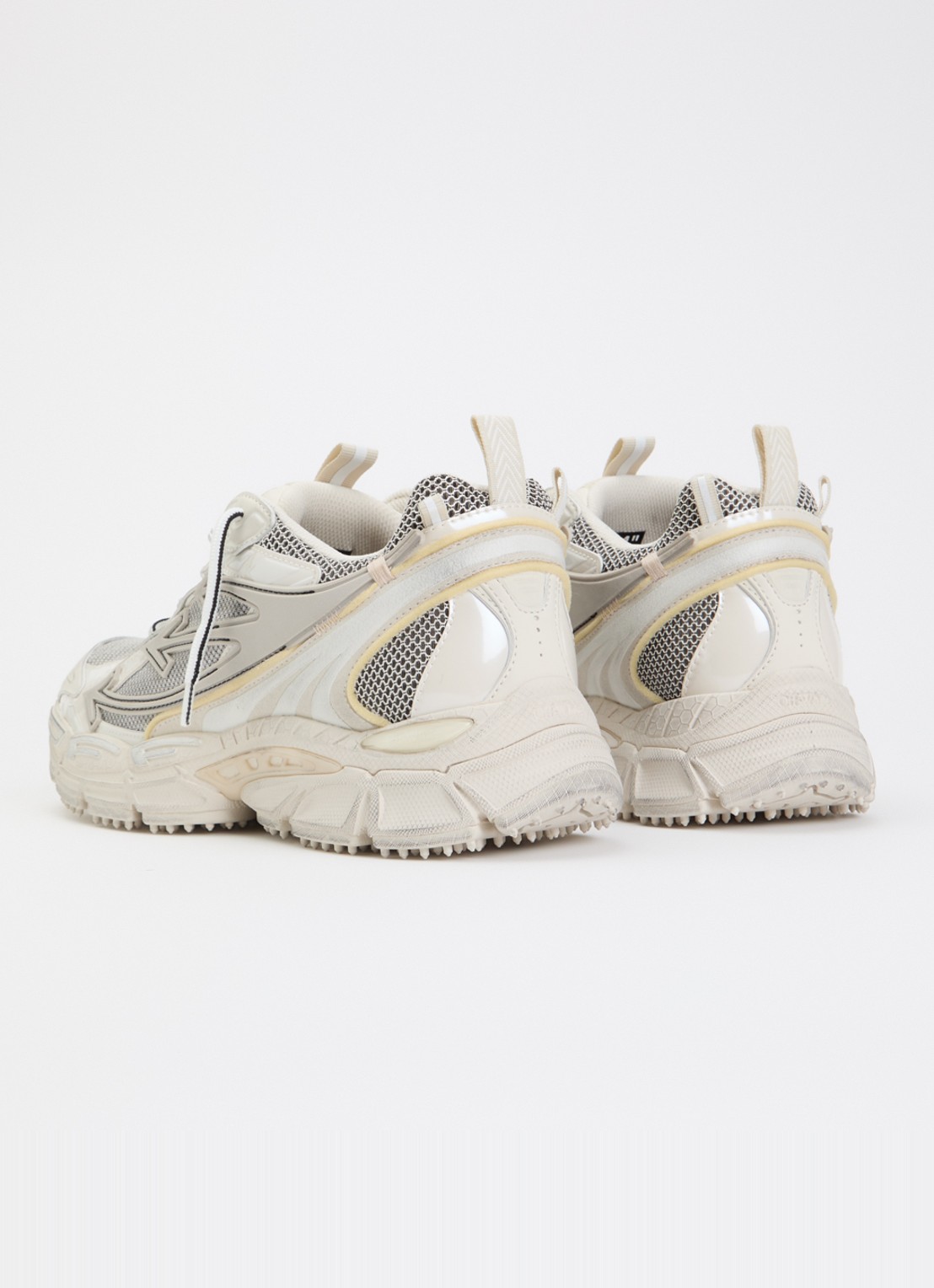 Off-White Ow Be Right Back Worn Out sneaker met mesh details - achterkant 2 beige