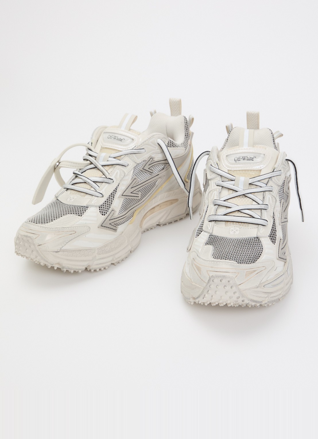 Off-White Ow Be Right Back Worn Out sneaker met mesh details - detail 3 beige