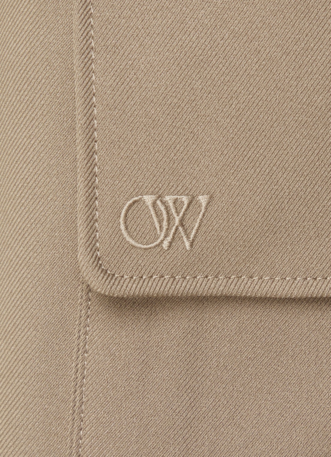 Off-White Ow Emb Drill wide fit cargobroek met klepzakken - detail 4 beige