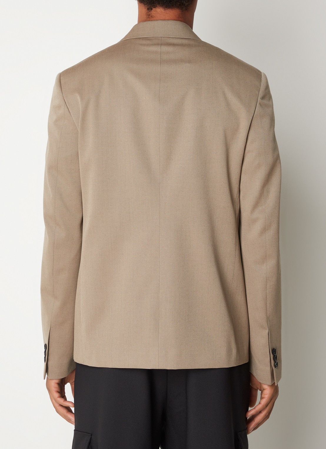 Off-White Ow Emb regular fit colbert van wol met klepzakken - achterkant beige