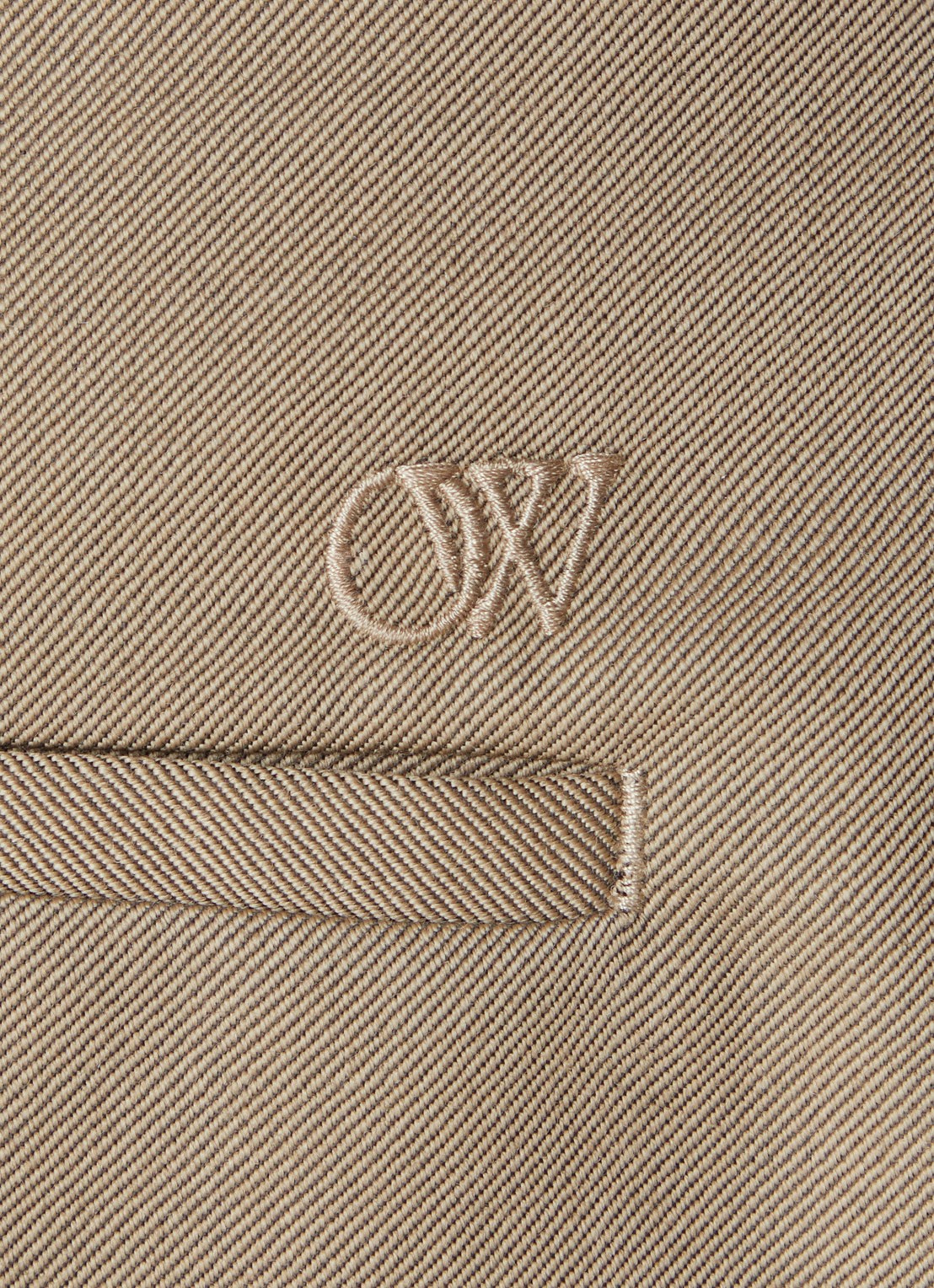 Off-White Ow straight fit pantalon van wol met ritsdetail - detail 4 donkerbeige