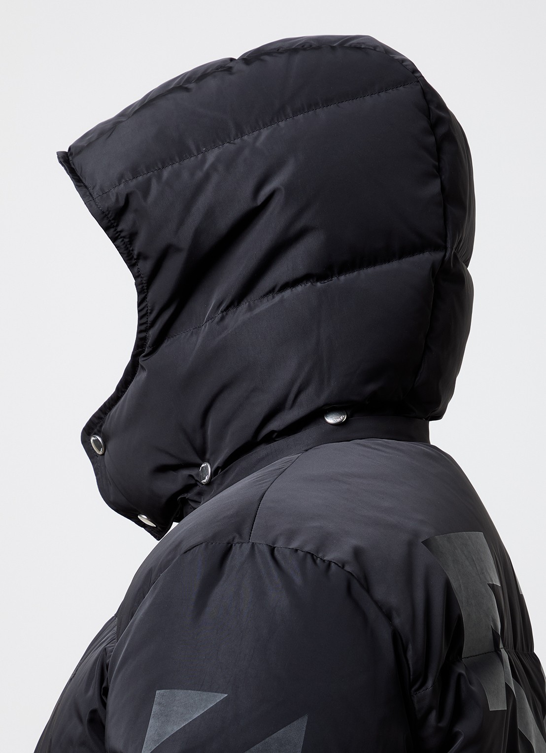 Off-White Puffer jack met donsvulling en afneembare capuchon - detail 3 zwart