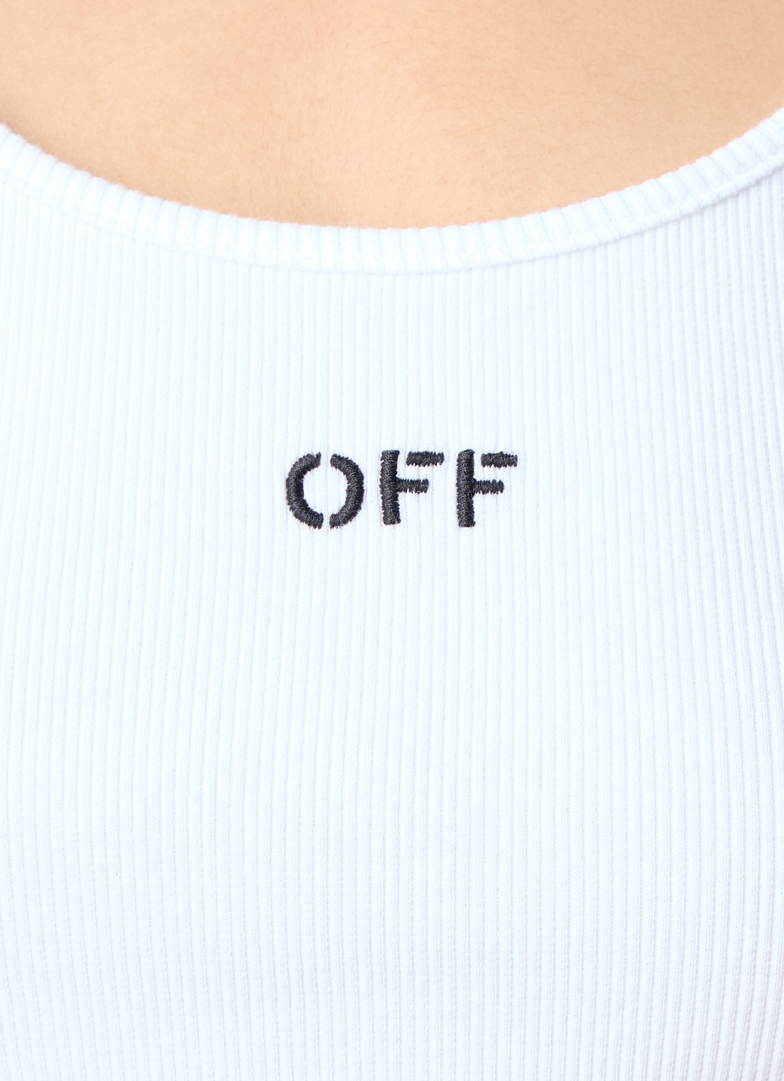 Off-White Ribgebreide tanktop met logoborduring - detail 5 wit