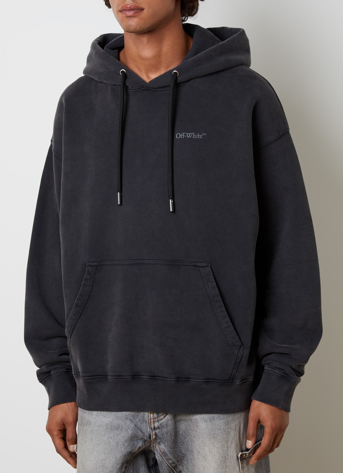 Off-White Rugs arrow hoodie met logo- en backprint - achterkant 6 antraciet