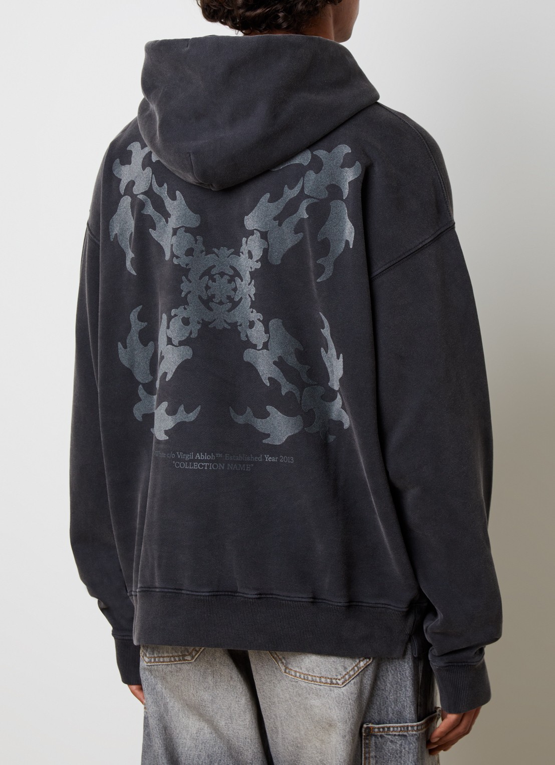 Off-White Rugs arrow hoodie met logo- en backprint - detail antraciet