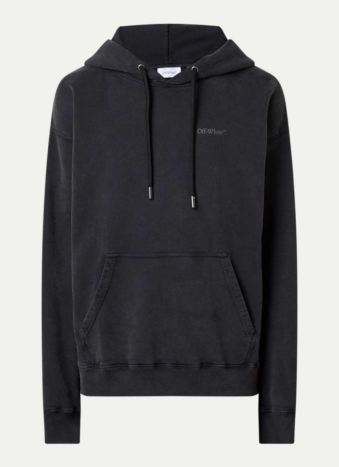 Off-White Rugs arrow hoodie met logo- en backprint - voorkant 4 antraciet