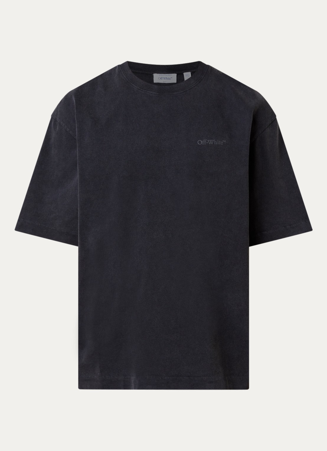 Off-White Rugs Arrow Skate T-shirt met logo- en backprint - voorkant zwart