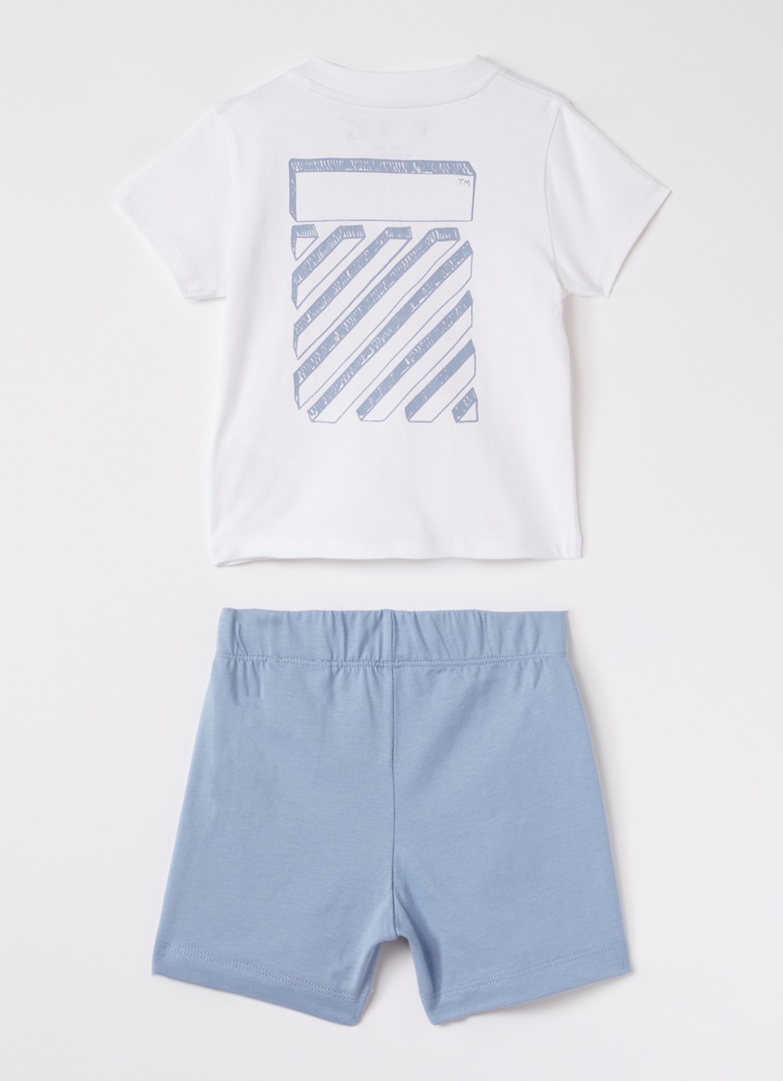 Off-White Scribble set van T-shirt met korte broek - voorkant 2 wit