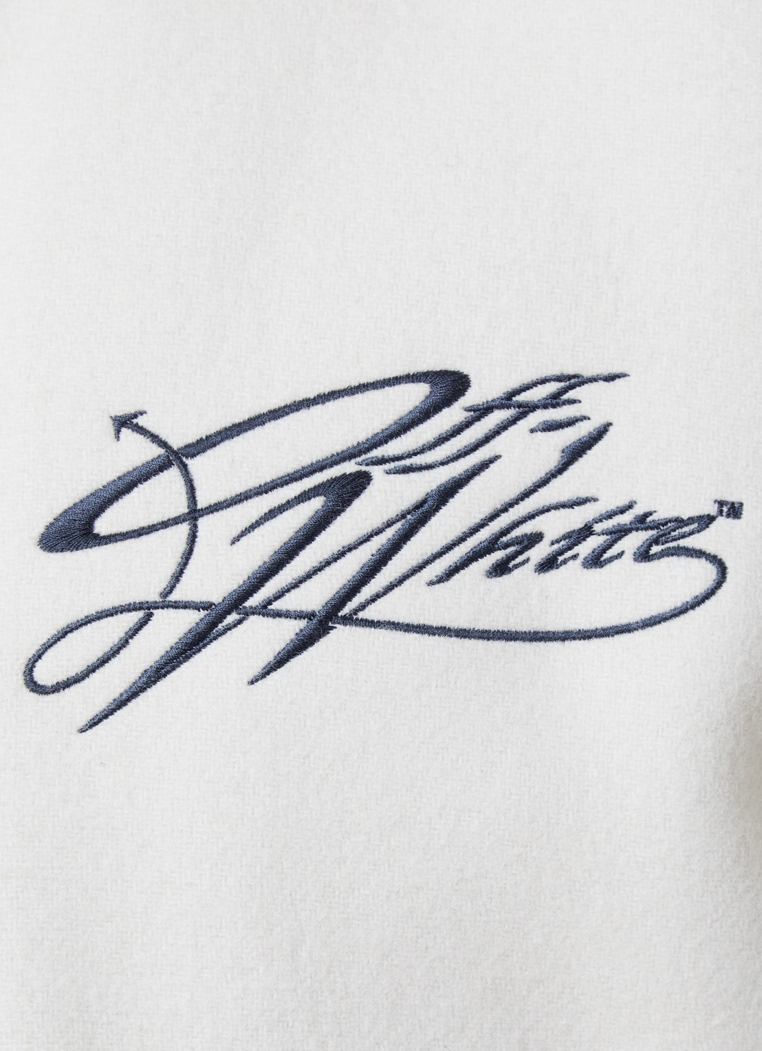 Off-White Script arrow jack in wolblend met backprint - detail 3 gebroken wit