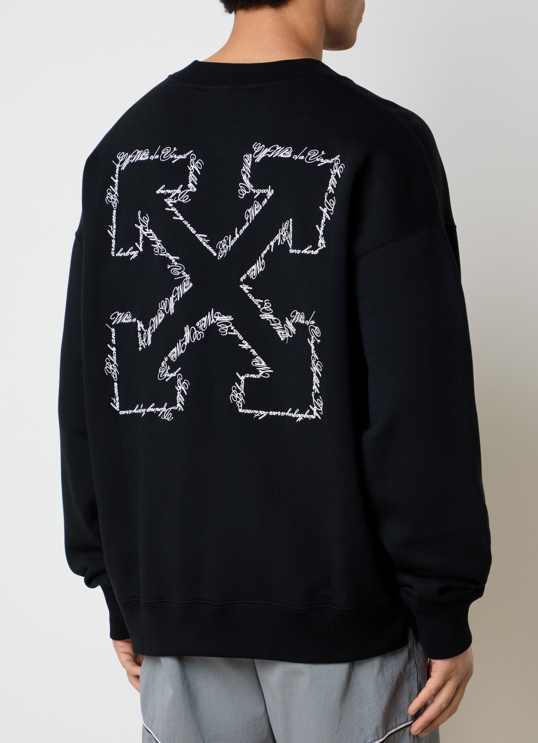 Off-White Script Arrow sweater met logoborduring - detail zwart
