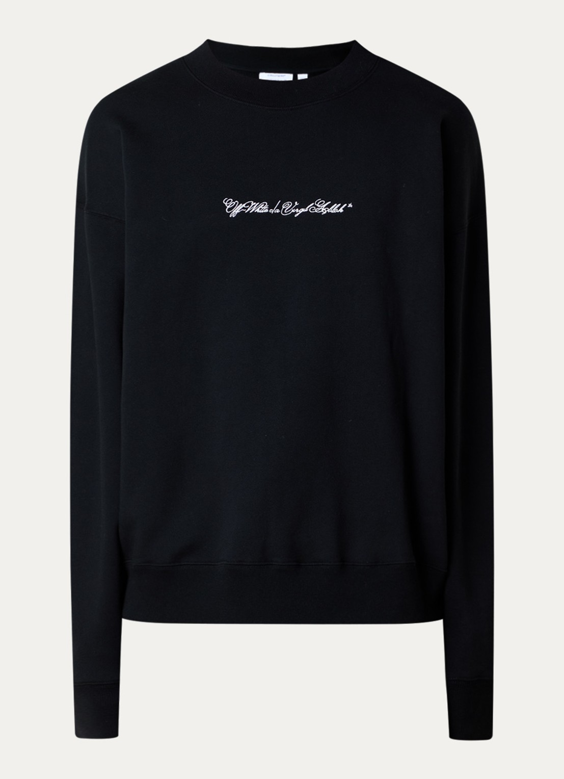 Off-White Script Arrow sweater met logoborduring - voorkant 4 zwart