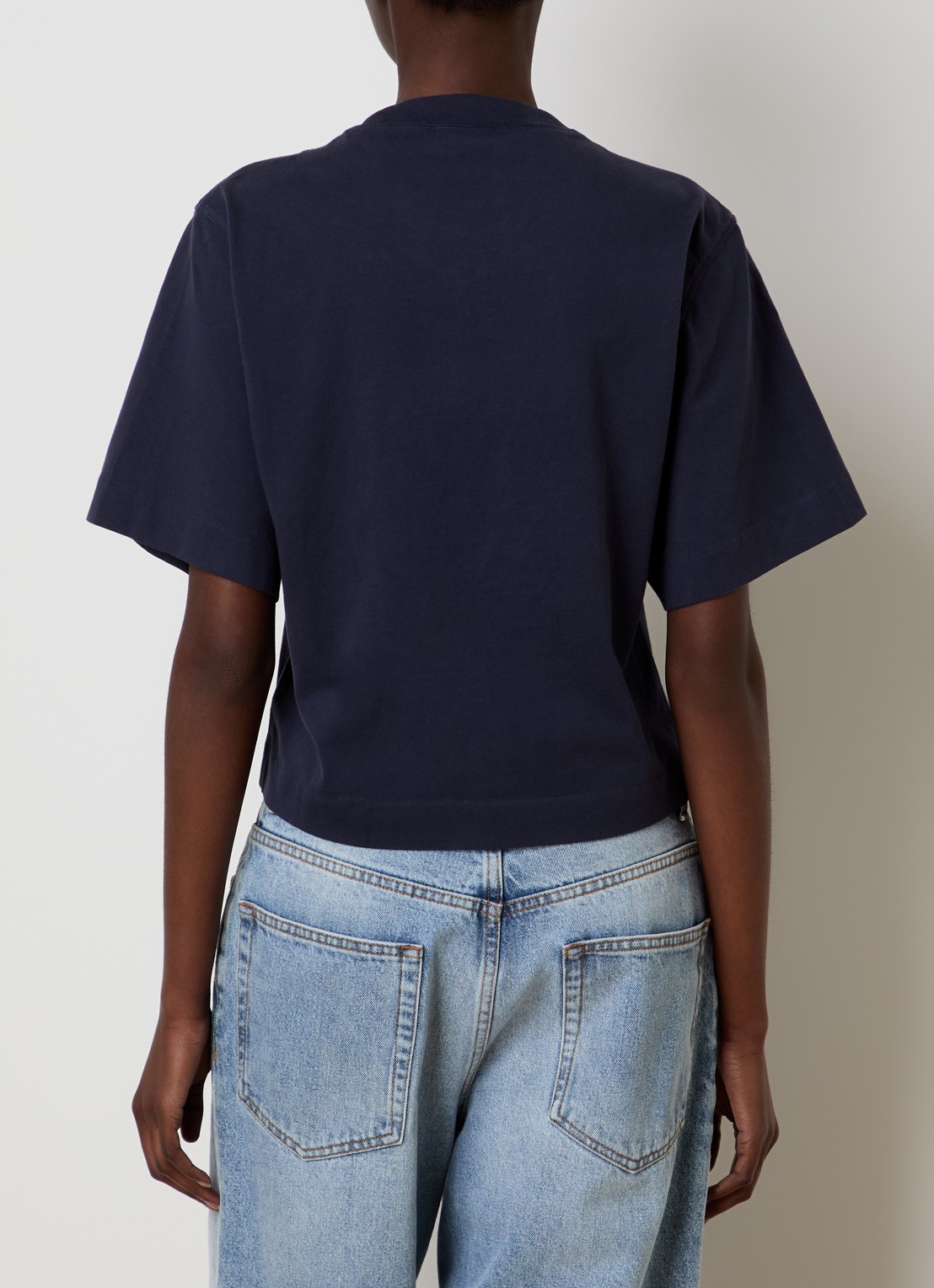 Off-White Script T-shirt met logo - achterkant 3 donkerblauw