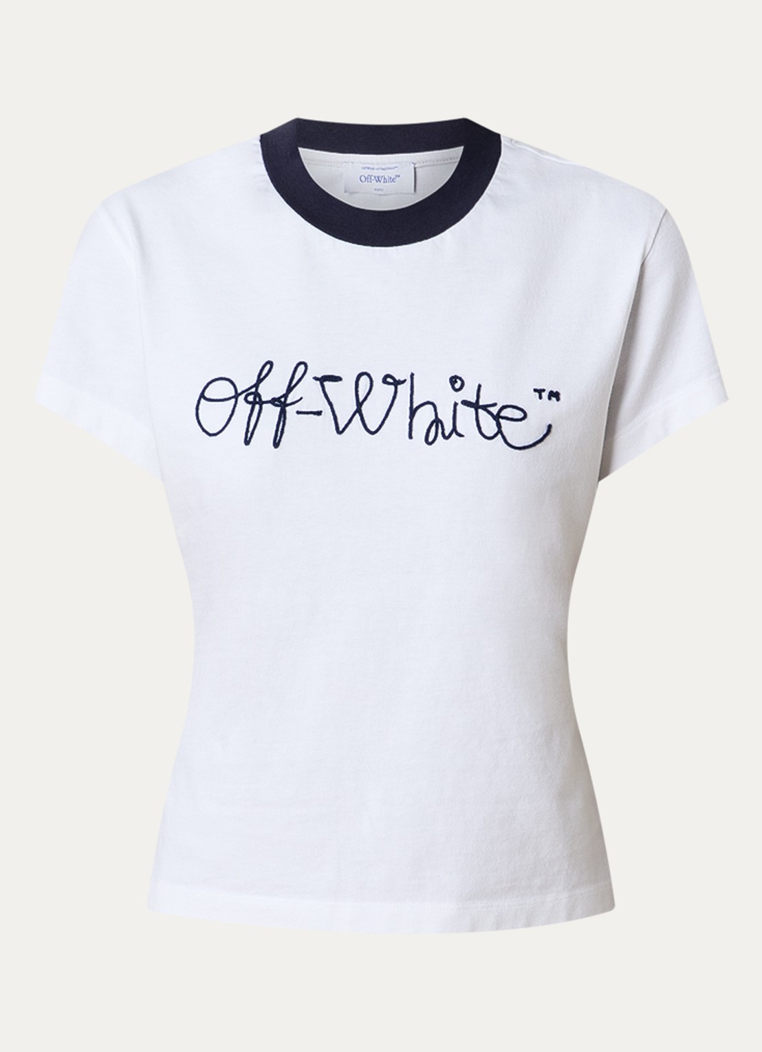 Off-White Script T-shirt met logo - voorkant 4 wit