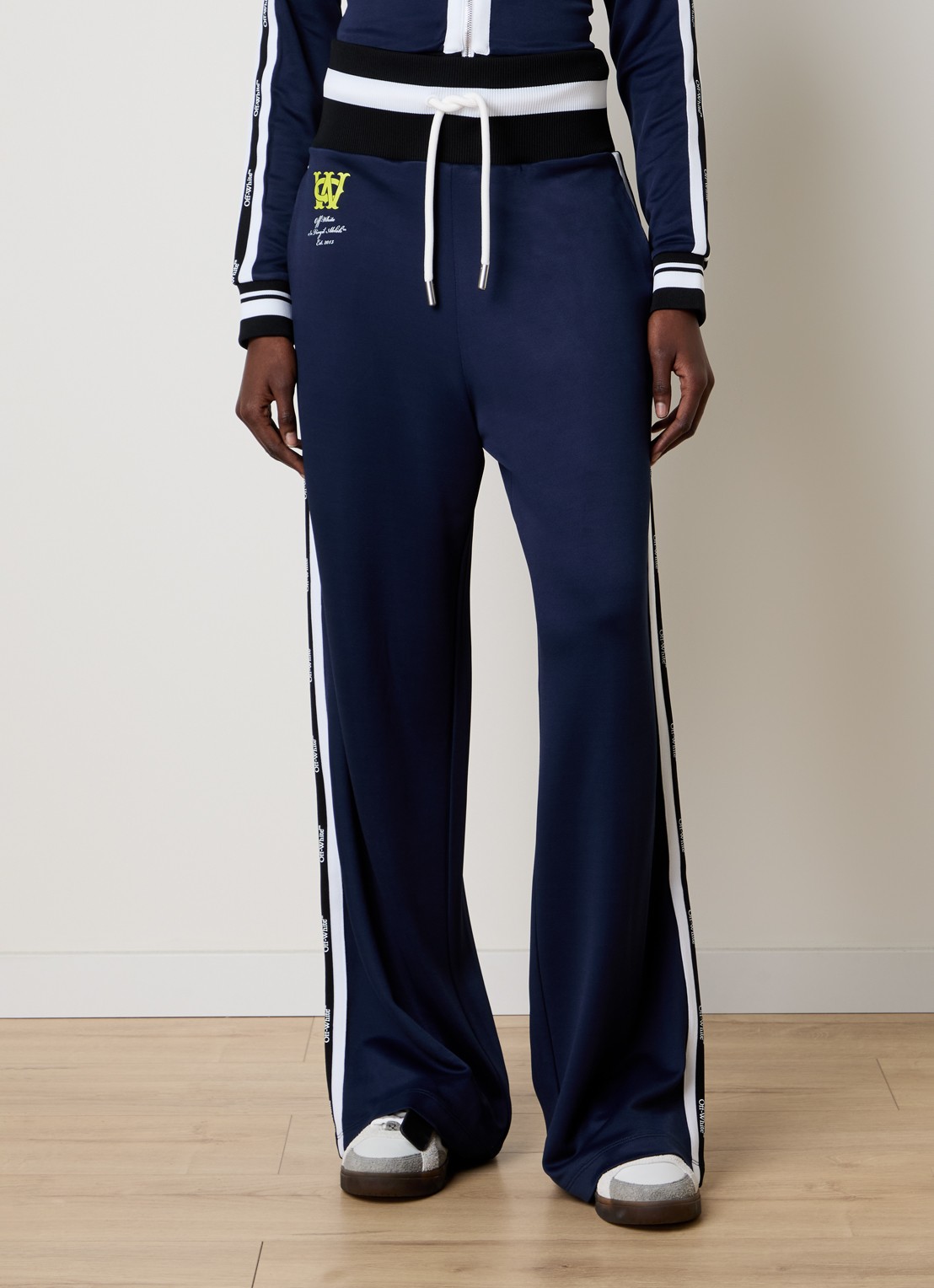 Off-White Serena high waist loose fit joggingbroek met logo - detail 4 donkerblauw