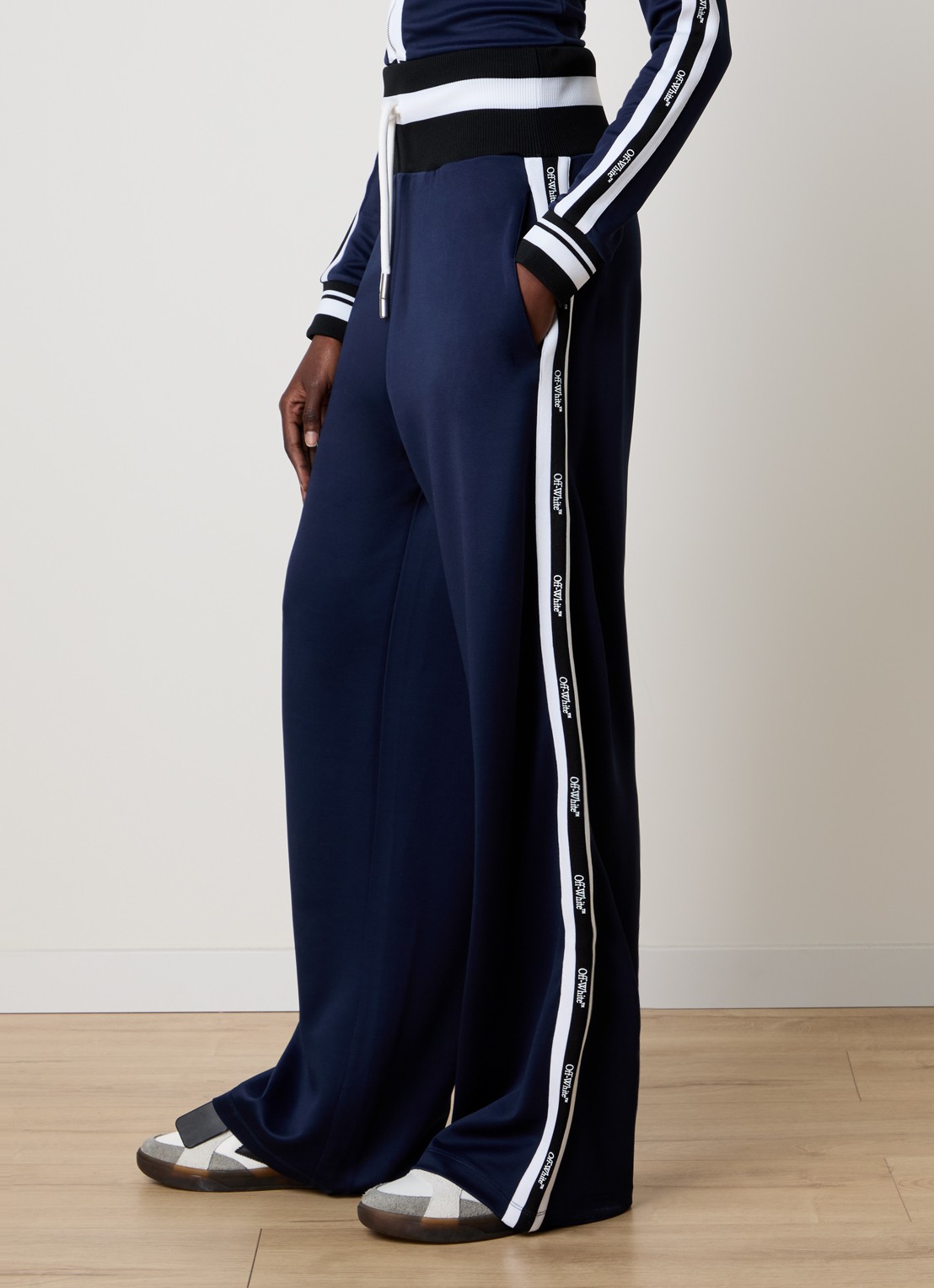 Off-White Serena high waist loose fit joggingbroek met logo - detail 5 donkerblauw