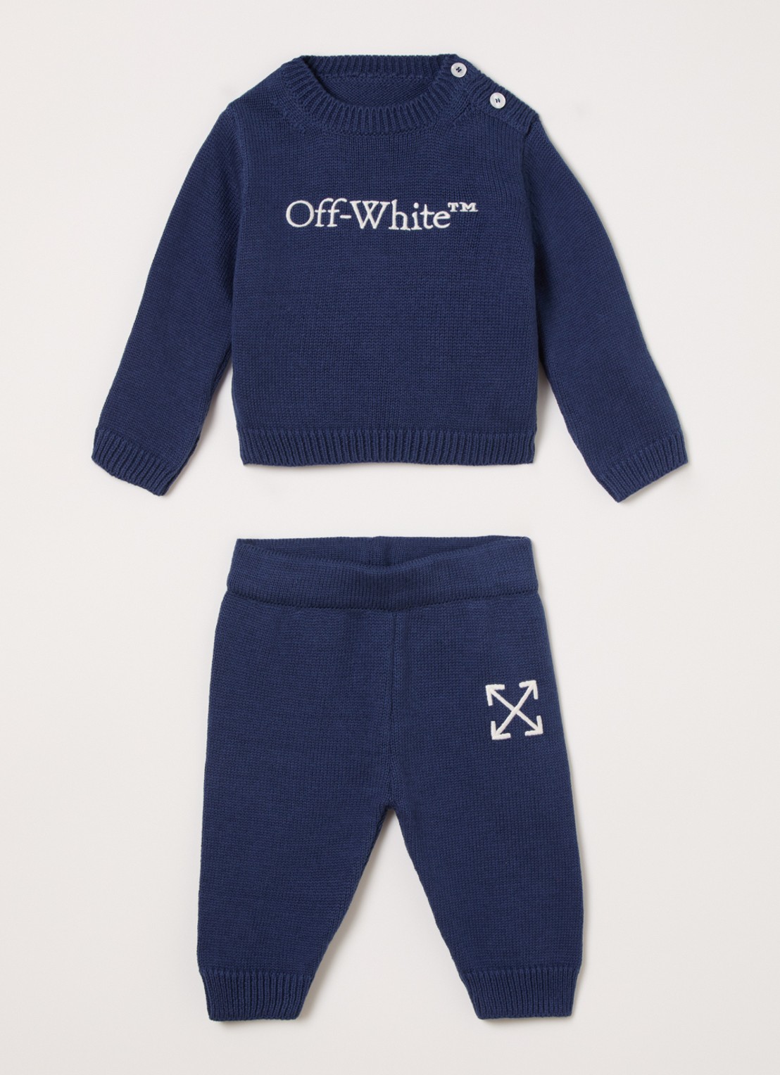 Off-White Set van trui met legging 2-delig - voorkant indigo
