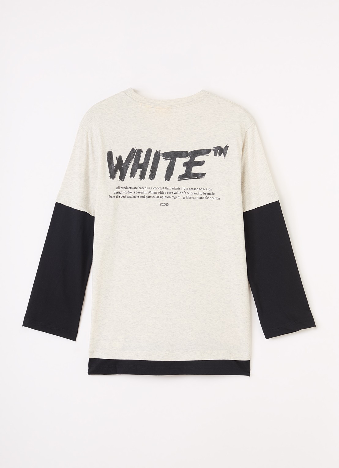 Off-White Shared Logo Dbl Layer longsleeve met logo- en backprint - voorkant 2 grijsmele