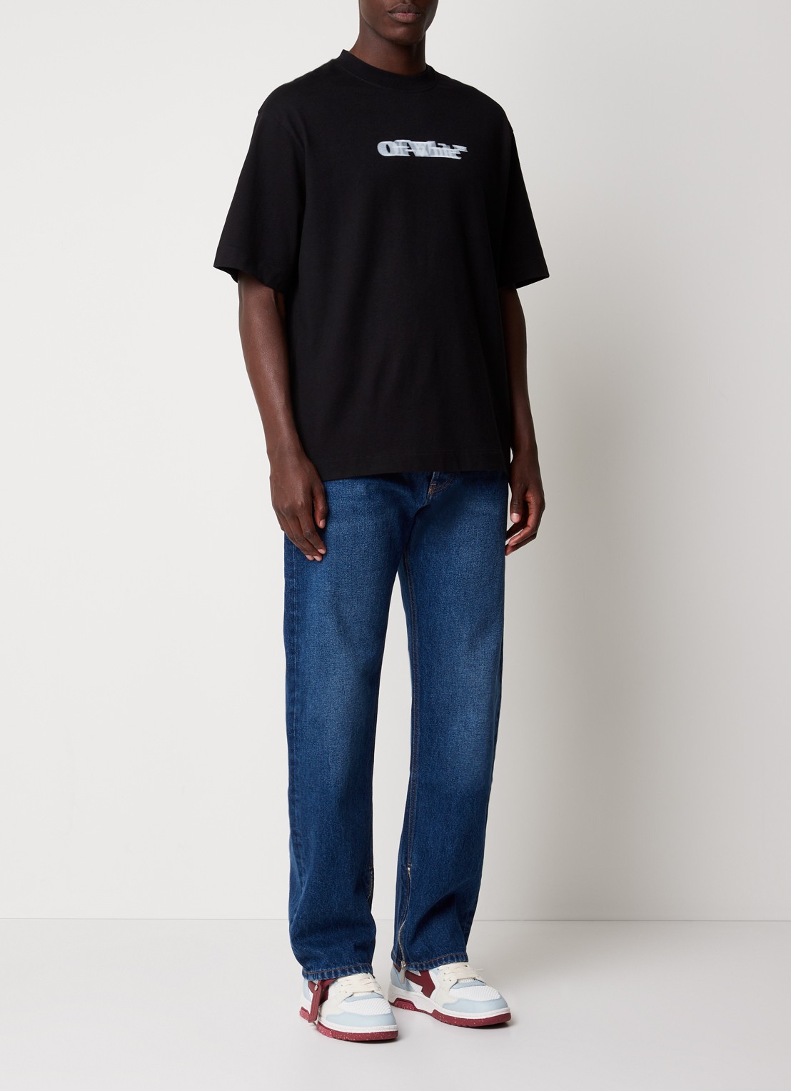 Off-White Sliding Book Skate T-shirt met logoprint  - voorkant 3 zwart