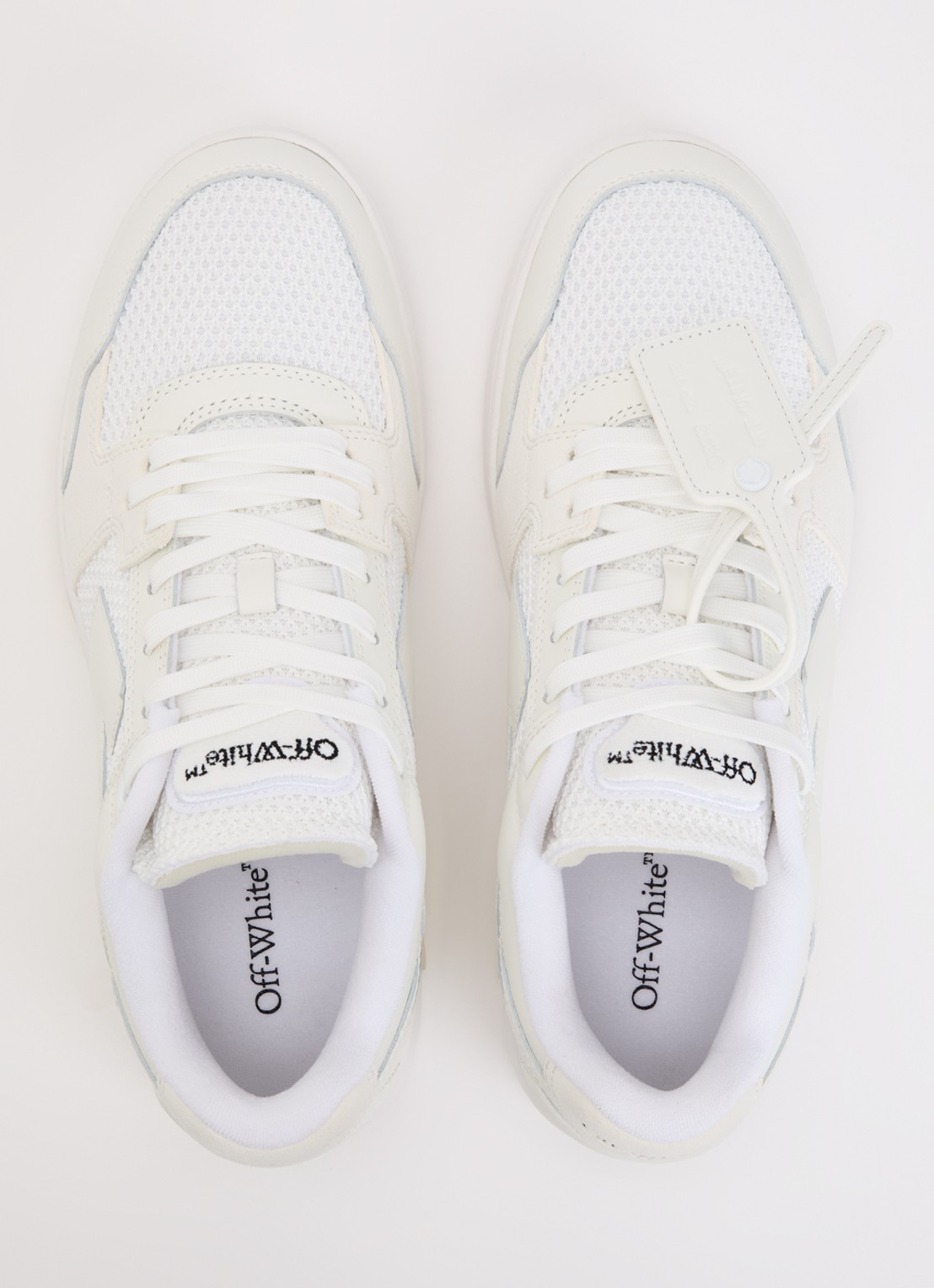 Off-White Slim Out Of Office sneaker met details van leer en suède - detail 3 gebroken wit